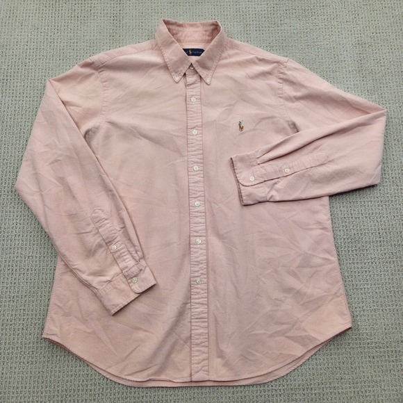 Ralph Lauren Oxford Shirt Long Sleeve Button Down Flesh Pony Pink Mens XL - Picture 2 of 8